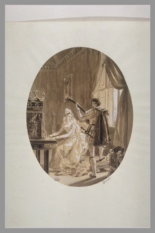 Signore e signora che fanno musica - Dipartimento di Arti Grafiche, Louvre, Parigi